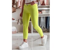 Dámské skinny kalhoty VIVASKIN s páskem, žluté Žlutá, S