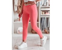 Dámské skinny kalhoty VIVASKIN s páskem, světle růžové Růžová, S