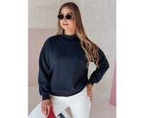 Dámská oversize mikina s nášivkou LOVASON granátová Námořnická modrá, Univerzální