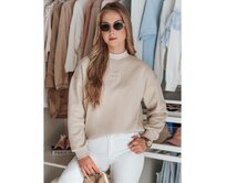 Dámská oversize mikina s nášivkou LOVASON béžová Béžová, Univerzální