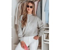 Dámská oversize mikina s nášivkou LOVASON šedá Světle šedá, Univerzální