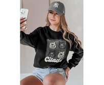 Dámská oversize mikina s medvídky MISOBEARS černá Černá, Univerzální
