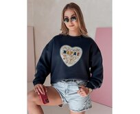 Dámská oversize mikina se srdcem SERDUCHOVA granátová Námořnická modrá, Univerzální