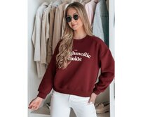 Dámská oversize mikina s potiskem COOKIES bordó Kaštanová, Univerzální