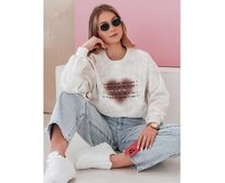Dámská oversize mikina tie-dye se srdcem DESSER šedá Světle šedá, Univerzální