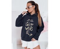 Dámská oversize mikina s kapucí LOVEWILL tmavě modrá Námořnická modrá, Univerzální