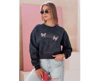 Dámská oversize mikina tie-dye s motýly SPARKI tmavě modrá Námořnická modrá, Univerzální
