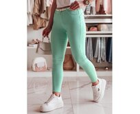 Dámské skinny kalhoty s páskem VIVASKIN mátové Světle zelená, XS