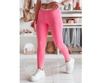 Dámské skinny kalhoty s páskem VIVASKIN růžové Růžová, S