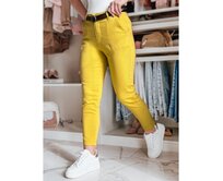 Dámské slim fit kalhoty s páskem TAIRONIK hořčičné Žlutá, M