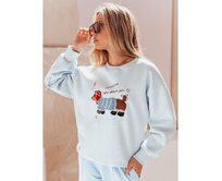 Dámská oversize mikina s výšivkou DOGSWEETY, modrá Modrá, Univerzální