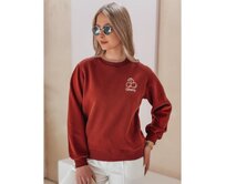 Dámská oversize mikina s výšivkou CHERSOFT cihlová Červená, Univerzální