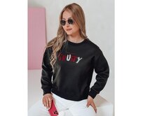 Dámská oversize mikina s výšivkou SOFTRUS černá Černá, Univerzální