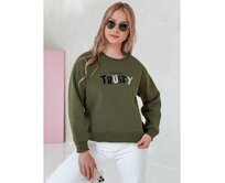 Dámská oversize mikina s výšivkou SOFTRUS zelená Zelená, Univerzální