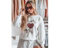Dámská oversize mikina s potiskem FEELME šedá Světle šedá, Univerzální