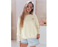 Dámská oversize mikina se srdíčky LOVELISA máslová Modrá, Univerzální