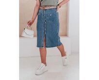 Džínová sukně midi GUZIKOVA modrá Modrá, XS/34