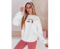 Dámská oversize mikina s jezevčíky JAMNIKOVE bílá Bílá, Univerzální