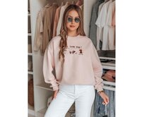 Dámská oversize mikina s jezevčíky JAMNIKOVE růžová Růžová, Univerzální