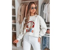 Dámská oversize mikina s potiskem LALA VIBE šedá Světle šedá, Univerzální
