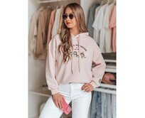 Dámská oversize mikina s kapucí SPECIAL KITTY růžová Růžová, Univerzální
