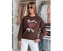 Dámská oversize mikina s potiskem JUST LOVE YOU hnědá Karamelová, Univerzální