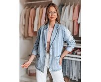 Dámská oversize džínová bunda RUNAWAY modrá Modrá, Univerzální