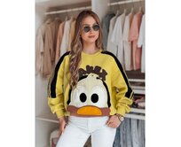 Dámská oversize mikina s nášivkami CUTE MAKEX žlutá Žlutá, Univerzální