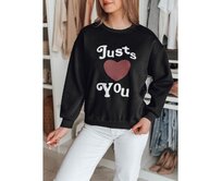 Dámská oversize mikina s potiskem JUST LOVE YOU černá Černá, Univerzální