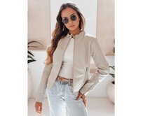 Dámská kožená bunda LOVEBIKER šedá Světle šedá, L