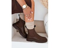 Dámské kotníkové boty LUXIBOOTS na platformě hnědé Hnědá, 40