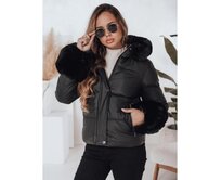 Dámská zimní bunda YOUWARM krátká prošívaná s kožešinkou černá Černá, M