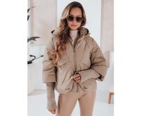 Dámská zimní bunda MISSLAYER s kapucí kamelová Karamelová, XXL