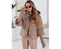 Dámská zimní bunda MISSLAYER s kapucí, tmavě béžová Khaki, XXL