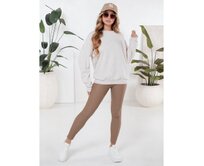 Dámské legíny voskované béžové Hnědá, L