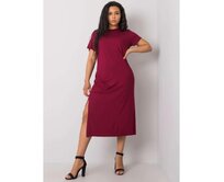 Dámské šaty plus size NANETTE kaštanové Kaštanová, XL
