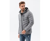 Pánská bunda zateplená CLAY šedá Šedá, XL