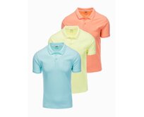 Sada pánských polokošil pique V14 Z28 3-pack mix Černá, XL