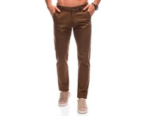 Pánské kalhoty chino P1418 hnědé Hnědá, 31