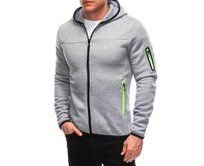 Pánská mikina na zip B1623 šedá Šedá, M