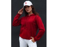 Dámská mikina BASIC s kapucí červená BY1336 Červená, XL
