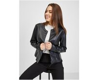 Černá dámská koženková bunda Černá, 34