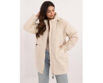 Dámská bunda s lesklou nití světle béžová Béžová, S