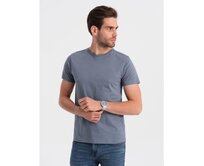 Pánské bavlněné tričko Classic BASIC V5 OM-TSBS-0146 denim Modrá, M