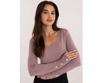 Špinavě fialový klasický svetr s dlouhými rukávy Fialová, L/XL