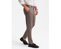 Pánské jednotné chino kalhoty REGULAR FIT - hnědé Hnědá, XL