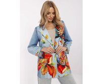 Modrá dámská bunda s imitací džínoviny Modrá, Univerzální