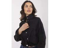 Černá krátká bunda bez kapuce Černá, Univerzální