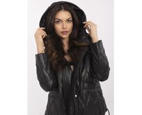 Černá prošívaná dámská bunda s lemováním Černá, S
