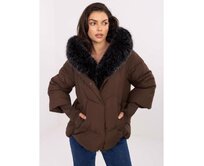 Hnědá zimní bunda s odnímatelnou kožešinou Hnědá, L